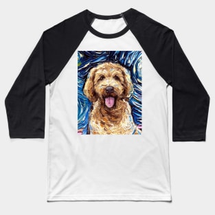 Goldendoodle Night (Portrait) Baseball T-Shirt